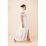 Drama Ruffle Lace Mix Woven Maxi Dress