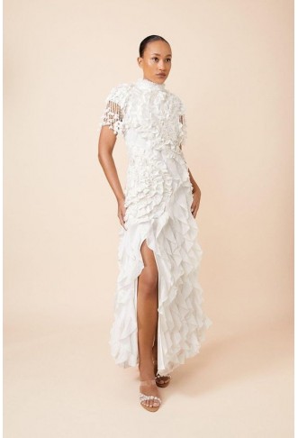 Drama Ruffle Lace Mix Woven...