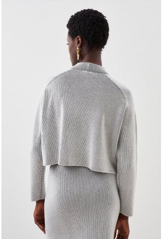 Viscose Blend Plaited Cable Rib Knit Jumper