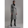 Italian Wool Mix Double Breasted Military Midi Coat