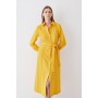 Soft Tailored Pipe Detail Sleeved Shirt Dress