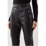 Black Leather Button Detail Trouser