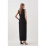 Compact Stretch Keyhole Column Tailored Midaxi Dress