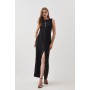 Compact Stretch Keyhole Column Tailored Midaxi Dress