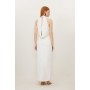 Fluid Tailored Halterneck Open Back Maxi Dress