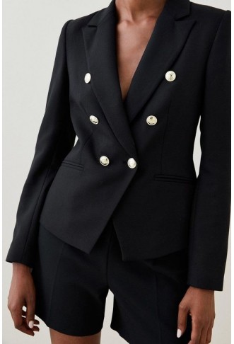 Tailored Button Military Blazer