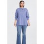 Plus Size Cotton Poplin Button Sleeve Detail Woven Shirt