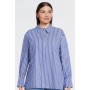 Plus Size Cotton Poplin Button Sleeve Detail Woven Shirt