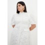 Plus Size Cotton Cutwork Woven Maxi Dress