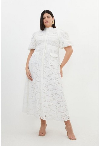 Plus Size Cotton Cutwork...