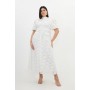 Plus Size Cotton Cutwork Woven Maxi Dress