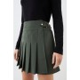 Tailored Crepe Tab Detail Pleated Mini Skirt