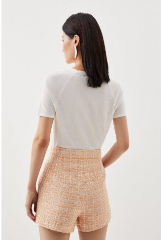 Tailored Orange Sparkle Boucle Skort