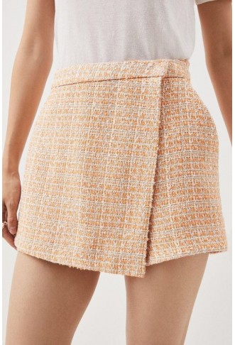 Tailored Orange Sparkle Boucle Skort