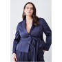 Plus Satin Back Crepe Belted Wrap Jacket