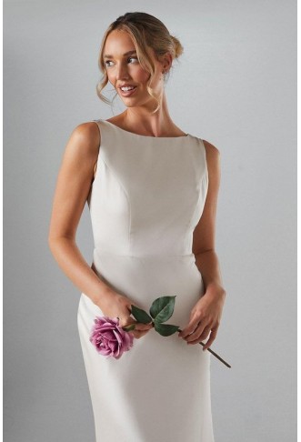 Sleeveless Satin Bridesmaid Dress