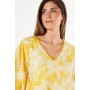 Viscose Embellished V Neck Hanky Hem Top