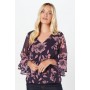 Petite Floral Flute Sleeve Top