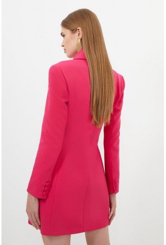 Compact Stretch Tailored Blazer Wrap Mini Dress