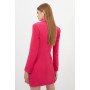 Compact Stretch Tailored Blazer Wrap Mini Dress