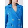 Aqua Boucle Double Breasted Tailored Blazer