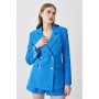 Aqua Boucle Double Breasted Tailored Blazer