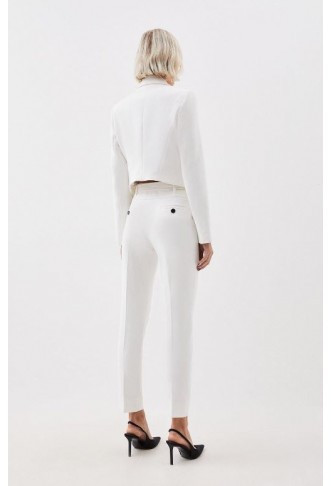 The Founder Tailored Compact Stretch High Waist Slim Leg Trousers