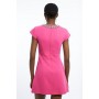 Tailored Compact Viscose Stretch Embellished Cap Sleeve Mini Dress