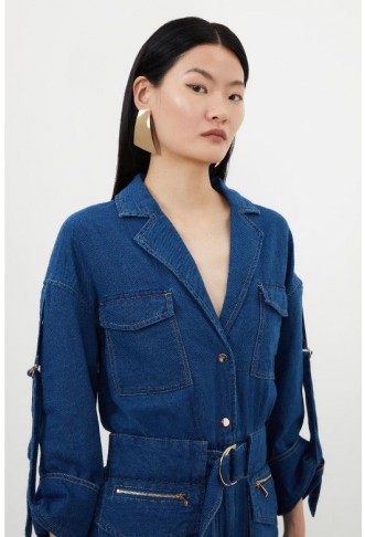 Denim Woven Maxi Shirt Dress