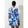 Floral Printed Morocain Woven Wrap Mini Dress