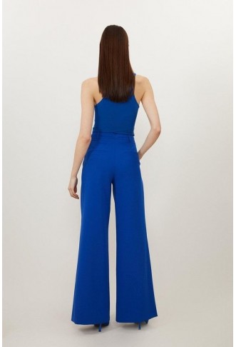 Clean Tailored Pleated Wide Leg Trousers