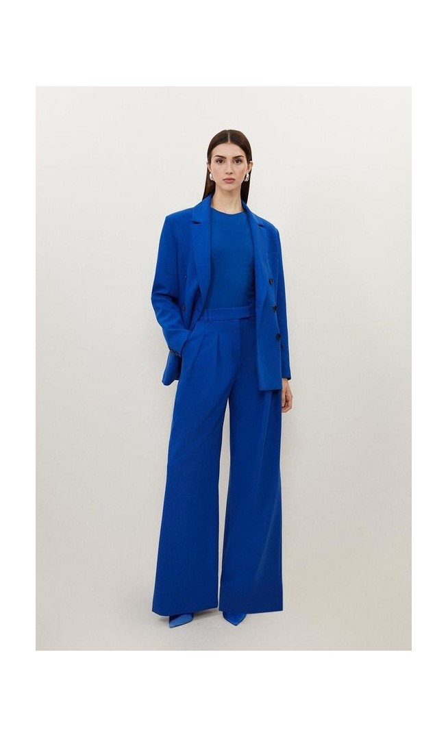 Clean Tailored Pleated Wide Leg Trousers