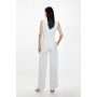 Compact Stretch Tailored Safari Belted Jumpsuit