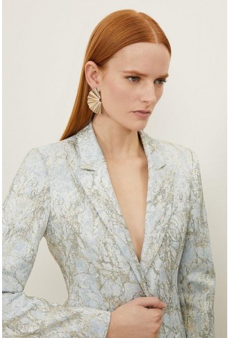 Tailored Jacquard Single Breasted Jacket