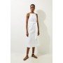 Petite Cotton Broderie Woven Belted Midaxi Dress