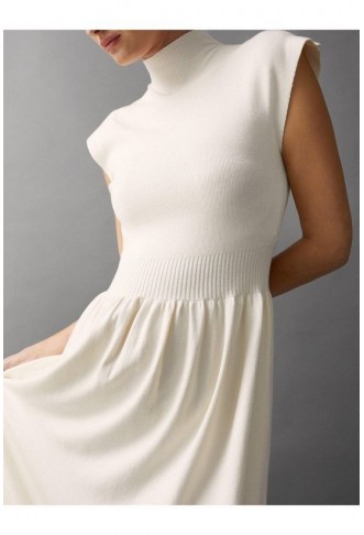 Knitted High Neck Midi Dress