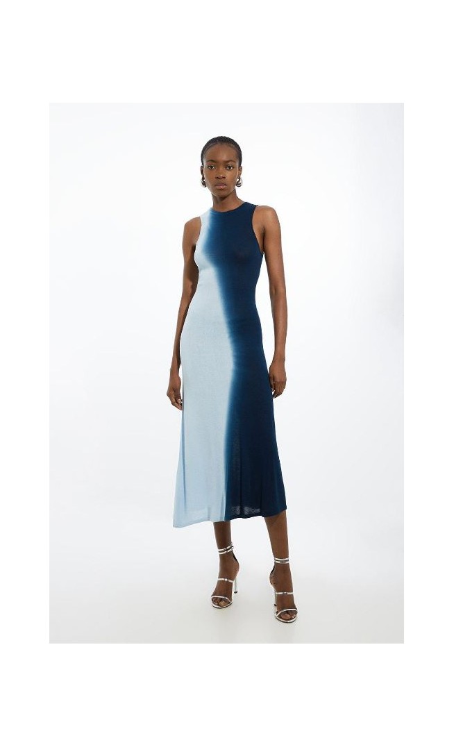 Premium Viscose Knit Ombre Maxi Dress