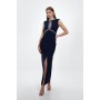 Petite Bandage Figure Form Knit Embellished Maxi Dress