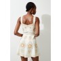 Tall Linen Embroidered Strappy Woven Mini Dress