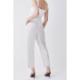 Italian Structured Satin Tailored High Waisted Trouser