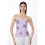 Figure Form Bandage Knit Embellished Bandeau Top