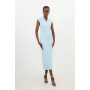 Ponte Belted Jersey Midi Dress