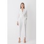 Petite Tailored Tuxedo Wrap Jumpsuit