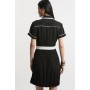 Petite Colour Block Twill Pleat Skirt Woven Mini Dress