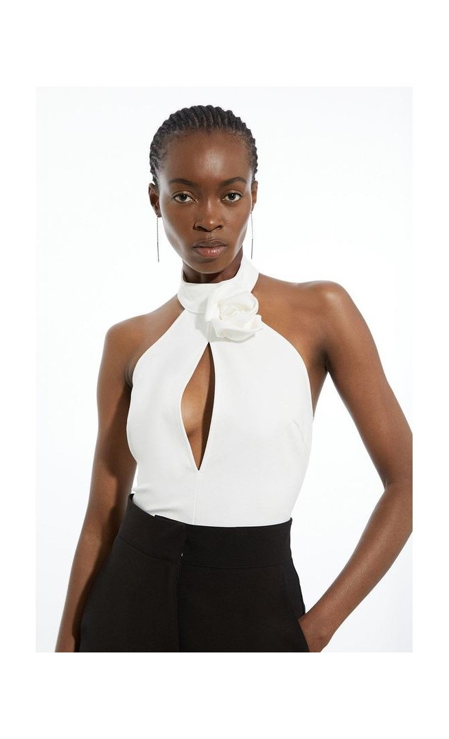 Rosette Ponte Jersey Keyhole Bodysuit