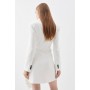 Compact Stretch Soft Tailored Panel Blazer Mini Dress