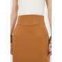 Compact Stretch Side Split Tailored Midi Pencil Skirt