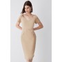 Structured Crepe Square Neck Midi Dress