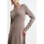 Petite Wool Look High Low V Neck Midaxi Knit Dress