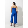 Tall Clean Tailored Bandeau Button Bodice Wide Leg Jumpsuit